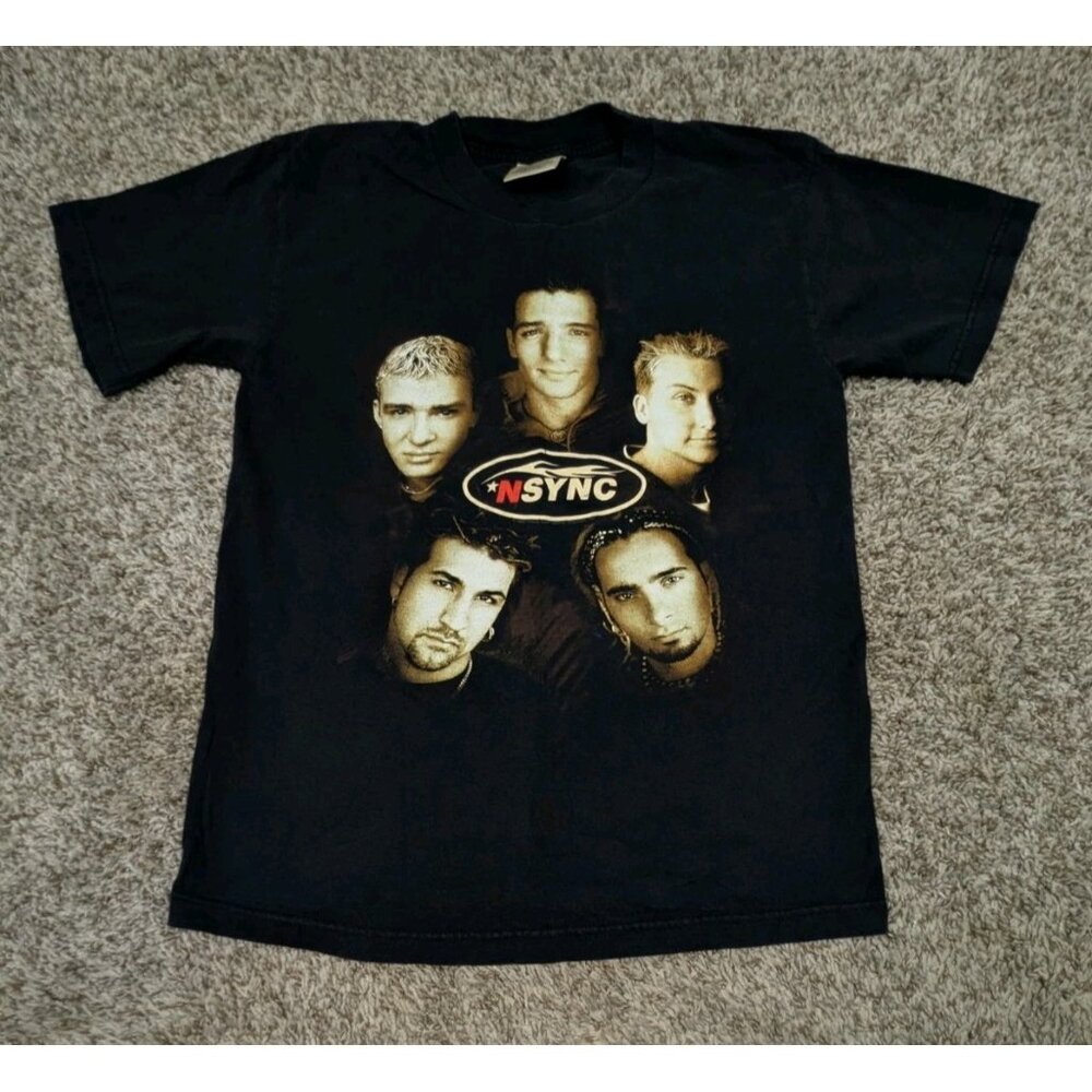 Vintage NSYNC T Shirt Mens Medium Black 1999 Tour Justin Timberlake Winterland